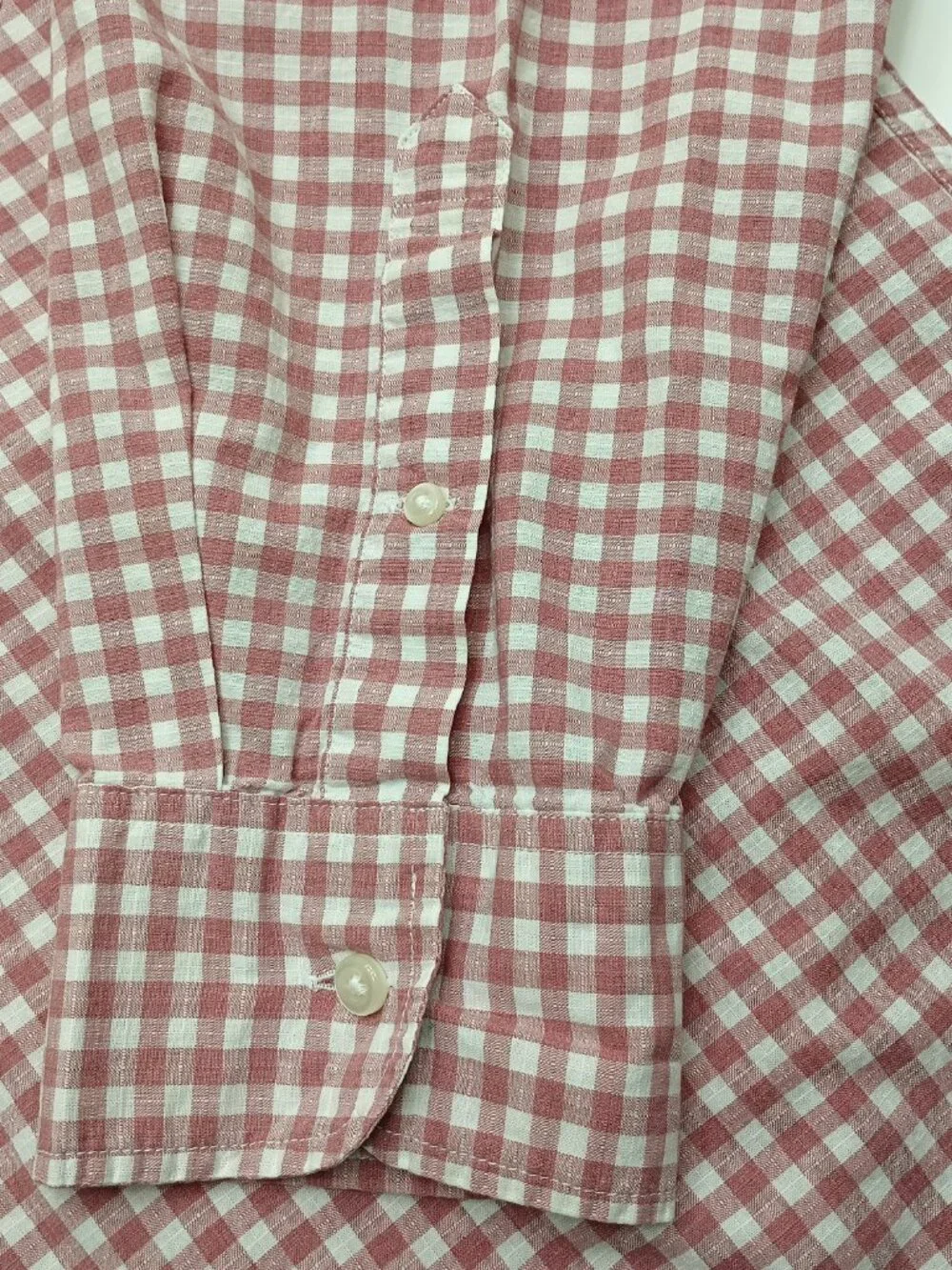 J.Crew Secret Wash Oxford Shirt XL Pink Gingham Organic Cotton Stretch Classic
